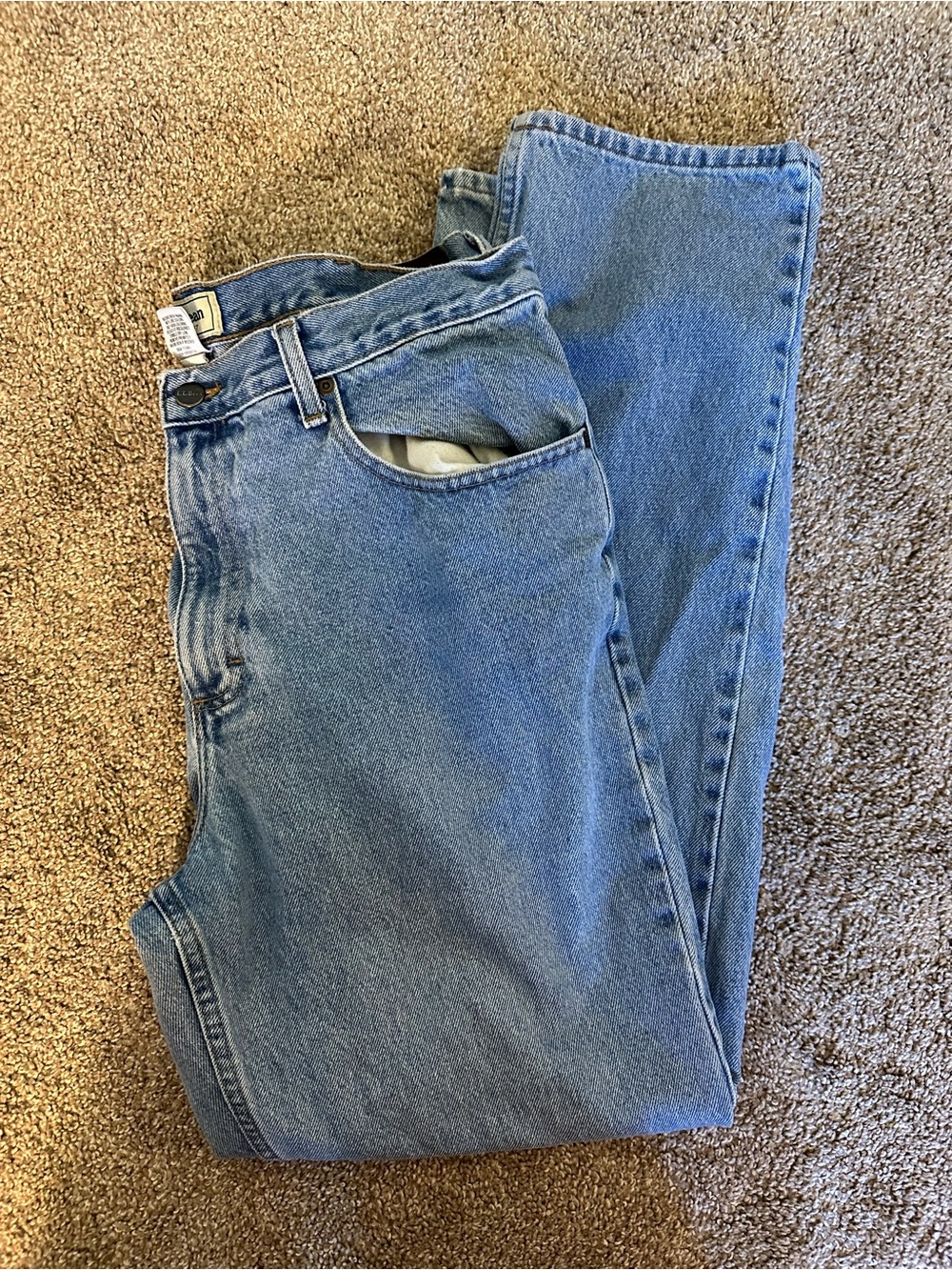 L.L. Bean Men's Straight Jeans in Light Blue Denim